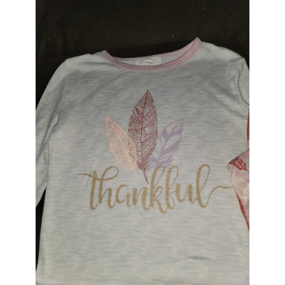 Jessica Simpson fall Thanksgiving thankful feathers pajamas size 2t - Picture 2 of 4